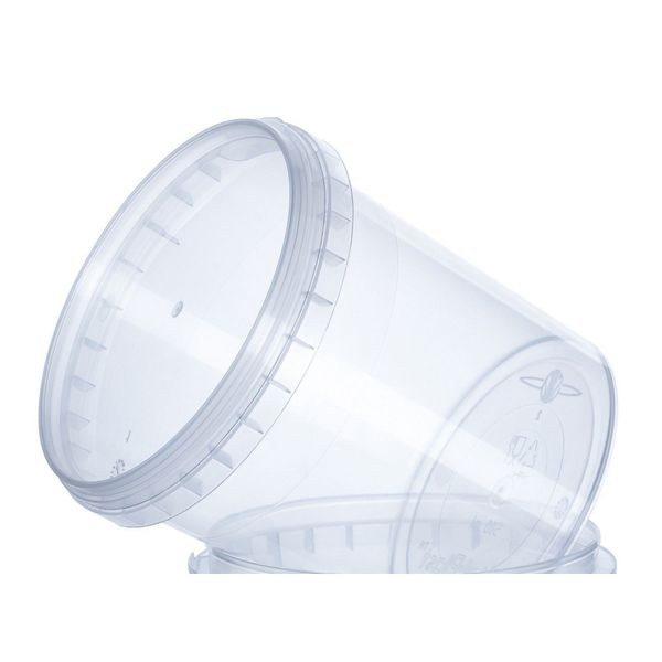 Ведро пластиковое прозрачное с крышкой 500 мл для меда КР500/90Т11 фото