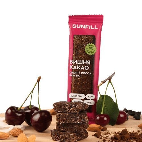 Батончик Sunfill Вишня-какао 35 г batonchik-8 фото