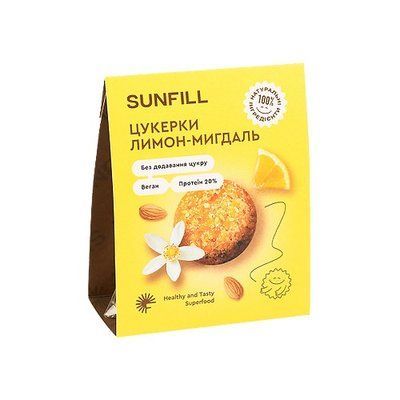 Конфеты Sunfill Лимон-миндаль с протеином 73 г tsukerky-4 фото