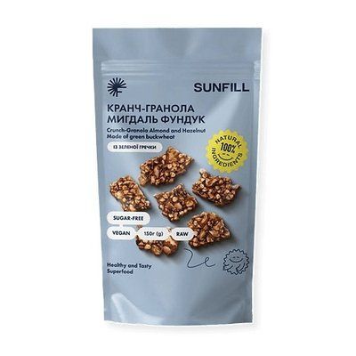 Кранч-гранола Sunfill Миндаль-фундук 150 г hranola-4 фото