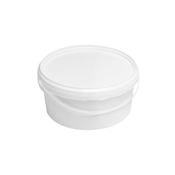 Пластикове відро 0,5 літра біле харчова тара оптом для меду vidro_bile_05L фото