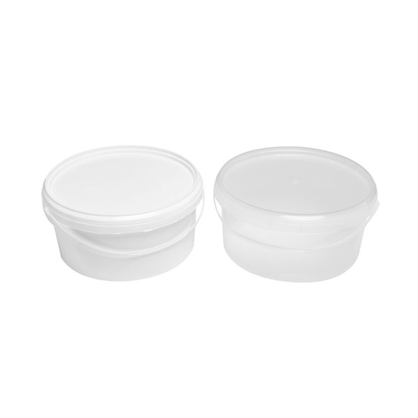 Пластикове відро 0,5 літра біле харчова тара оптом для меду vidro_bile_05L фото