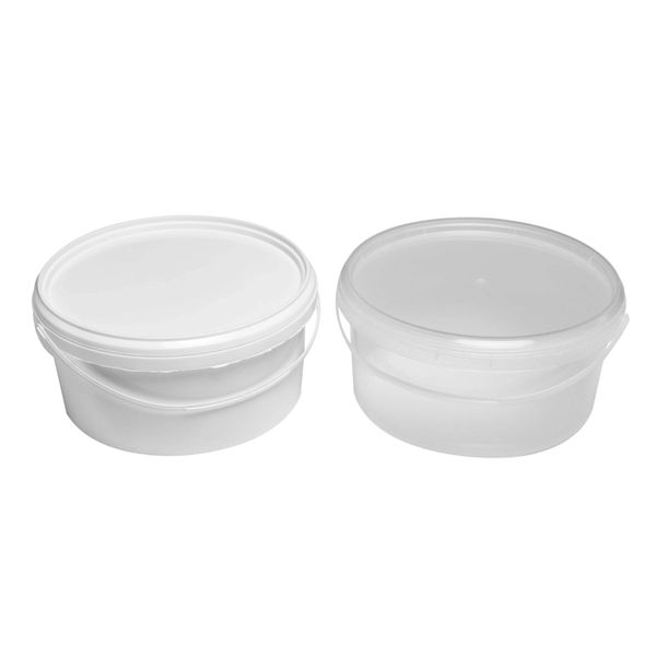 Пластиковое ведро 3 литра низкое белое пищевая тара оптом для меда vidro_nyzke_bile_3L фото