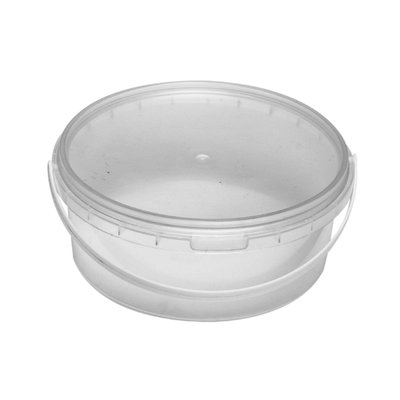 Пластиковое ведро 3 литра низкое прозрачное пищевая тара оптом для меда vidro_nyzke_prozore_3L фото