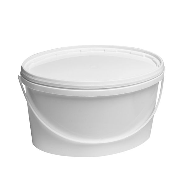 Пластиковое ведро 5,6 литров овальное белое пищевая тара оптом для меда vidro_bile_5,6L фото
