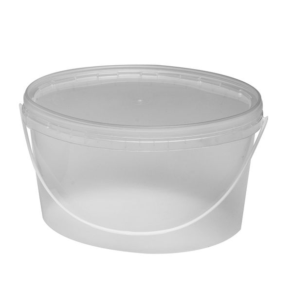Пластиковое ведро 5,6 литров овальное прозрачное пищевая тара оптом для меда vidro_prozore_5,6L фото